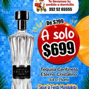 TEQUILA CENTINELA ETERNO CRISTALINO 750ml.