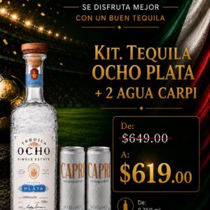 TEQUILA OCHO PLATA 750ml.