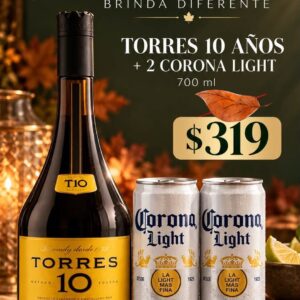 BRANDY TORRES 10-700ml + 2 CORONA LIGHT