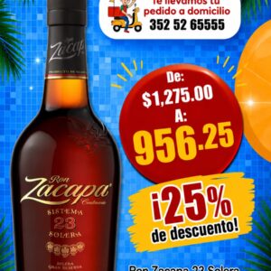 RON ZACAPA CENTENARIO 23 AÑOS 750ML.