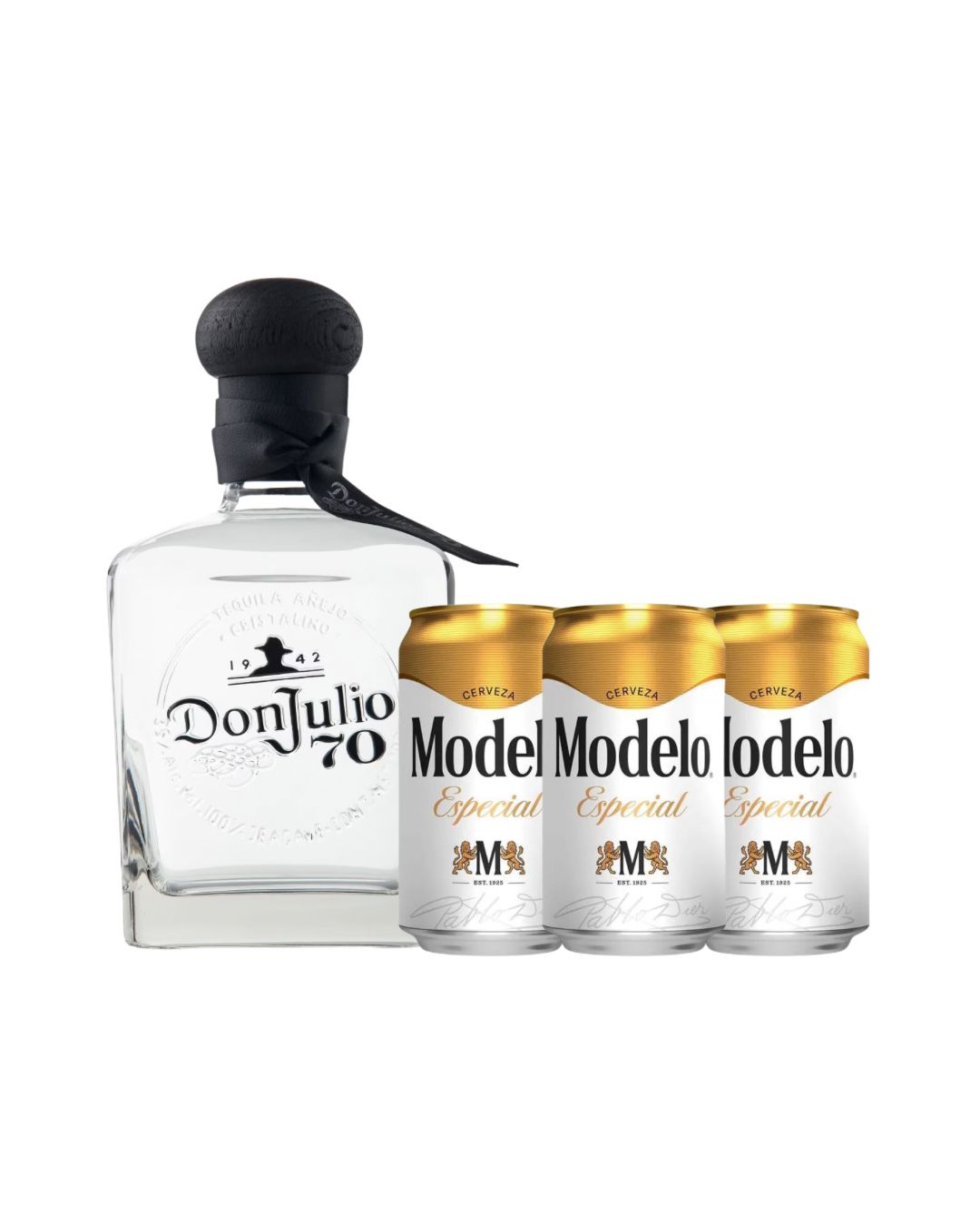 TEQUILA DON JULIO 70 ANIV 700ml. + 3 CEVEZAS MODELO