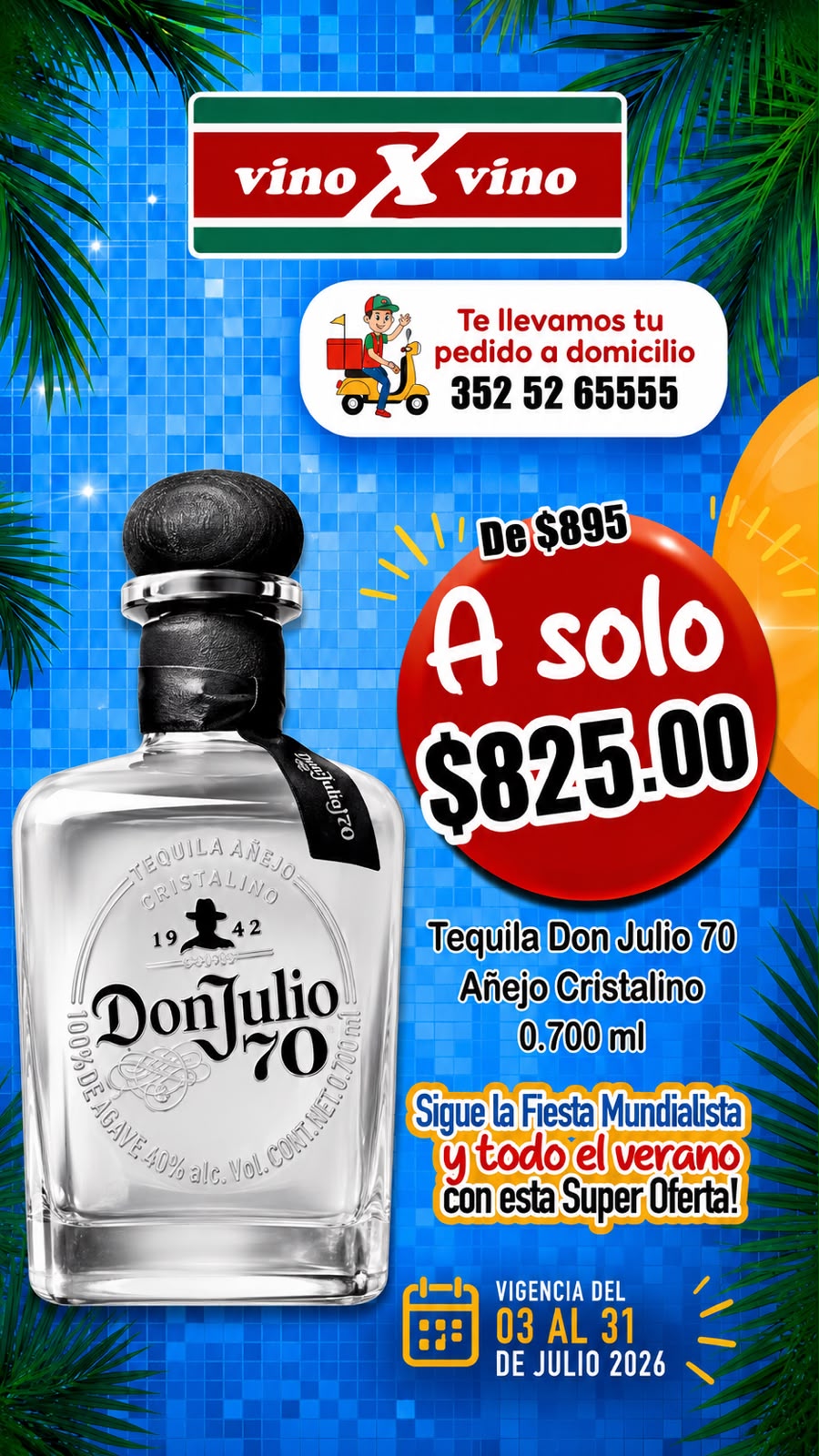 TEQUILA DON JULIO 70 ANIV 700ml.